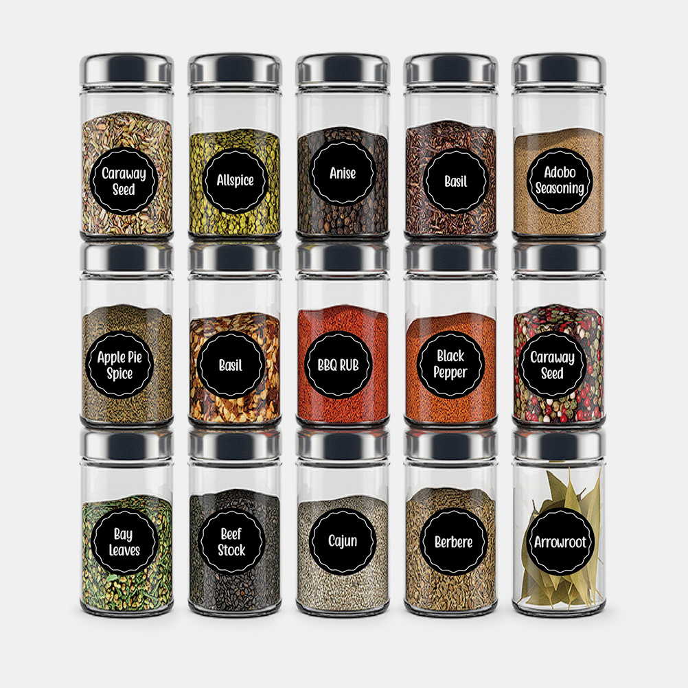 Kitchen.Baking Labels - 144pcs Waterproof Rectangular Spice Labels Stickers