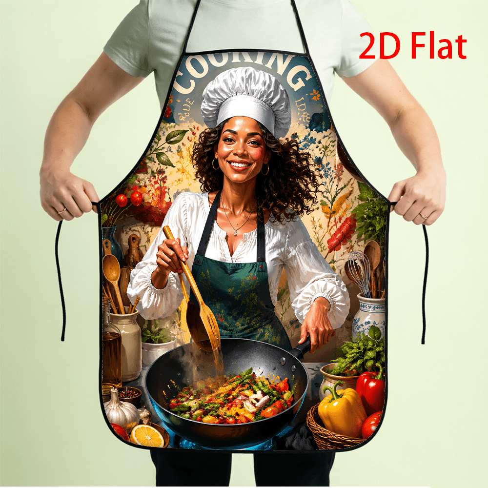 Kitchen Baking Background - 1pc 2D Flat Printed Female Chef
