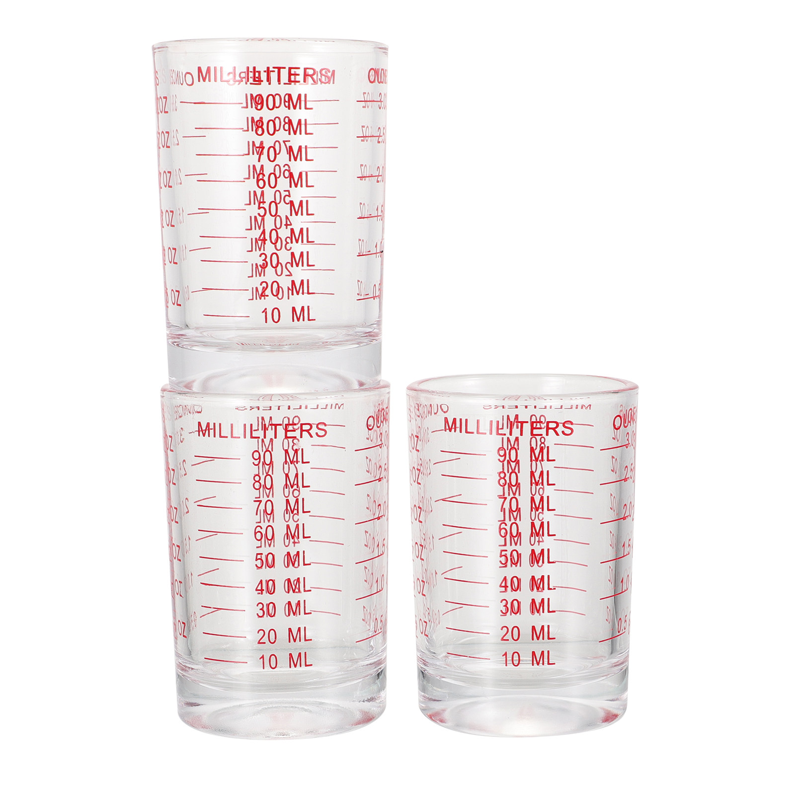 Kitchen Baking Area - 3Pcs Glass Measuring Cups Set with
