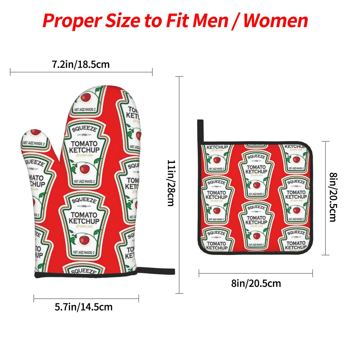 Funny Ketchup Label Oven Mitts - Kitchen.Baking Labels recension och pris