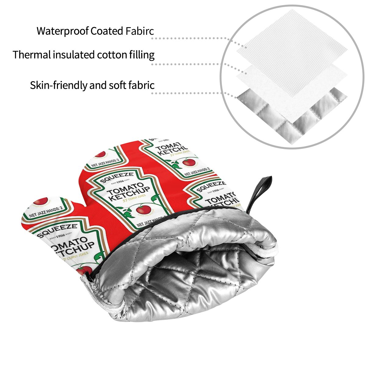 Funny Ketchup Label Oven Mitts - Kitchen.Baking Labels recension och pris