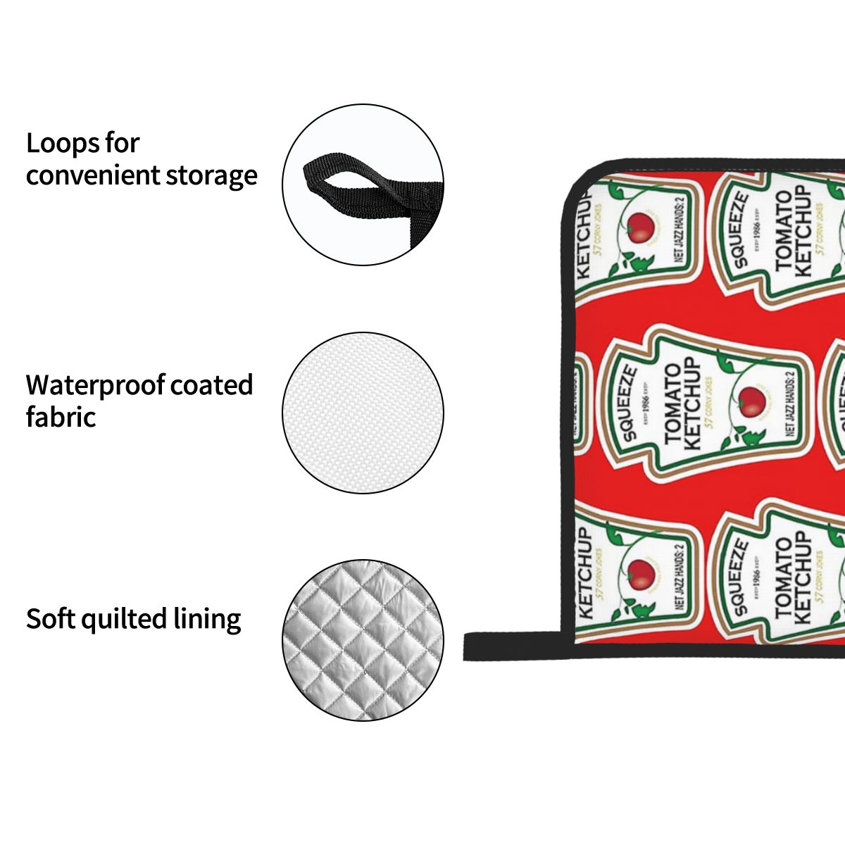 Funny Ketchup Label Oven Mitts - Kitchen.Baking Labels recension och pris
