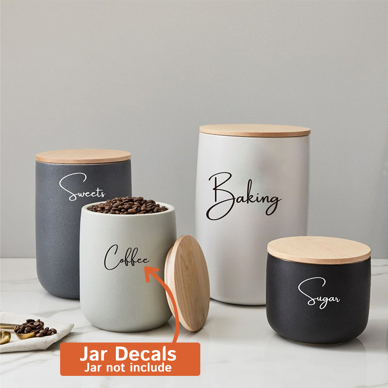 Decal Only 8Pcs Kitchen Organi - Kitchen.Baking Labels recension och pris
