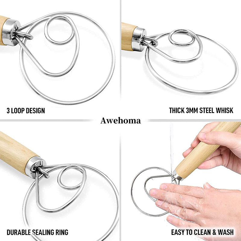 Large Hand Danish Dough Whisk  - Kitchen Baking Blender recension och pris