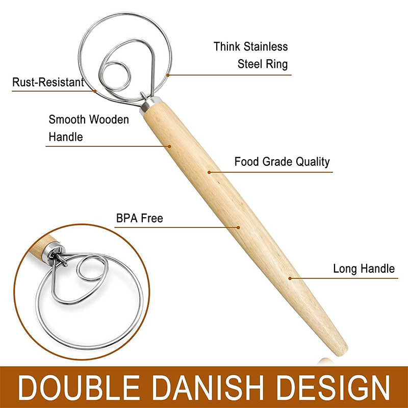 Large Hand Danish Dough Whisk  - Kitchen Baking Blender recension och pris