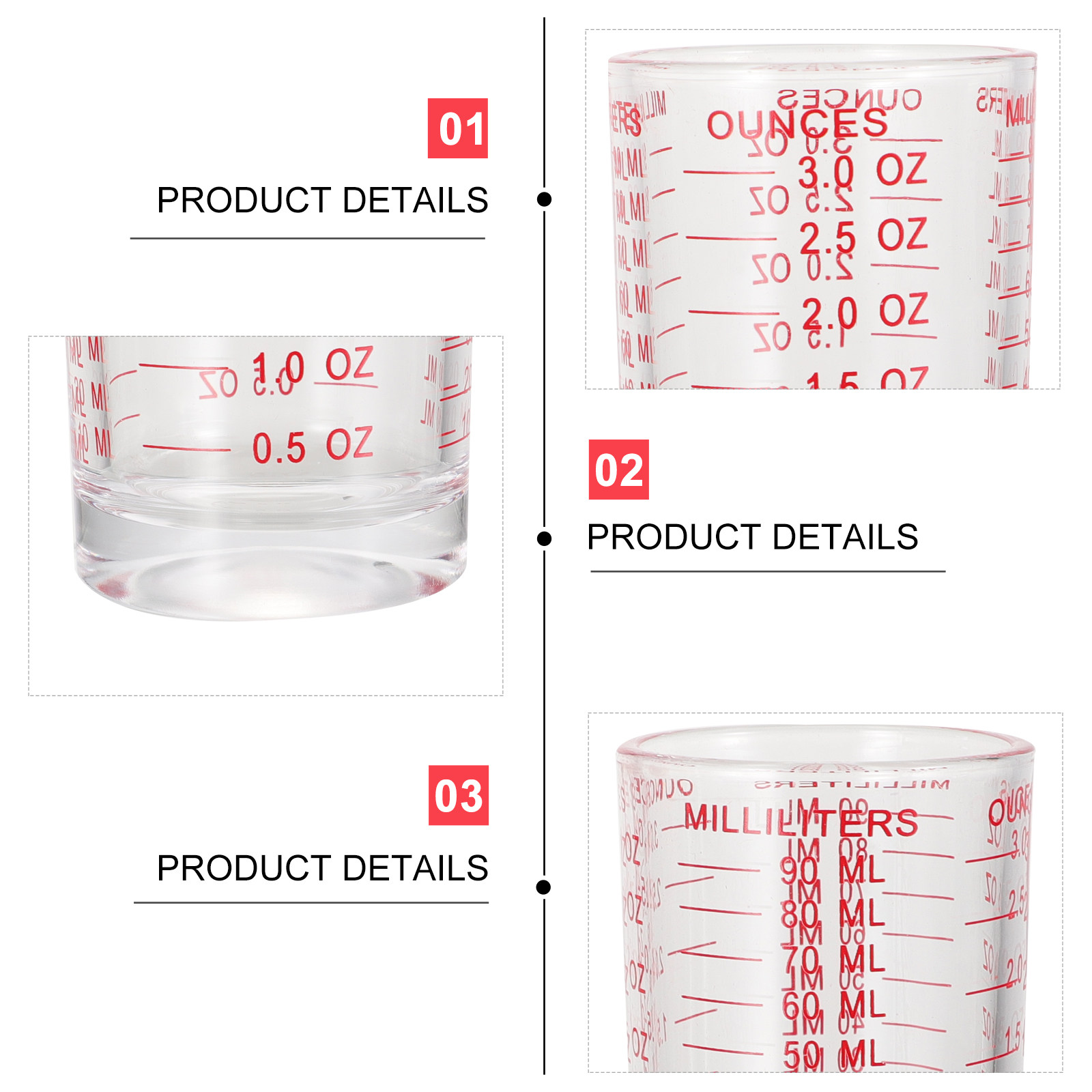 3Pcs Glass Measuring Cups Set  - Kitchen Baking Area recension och pris
