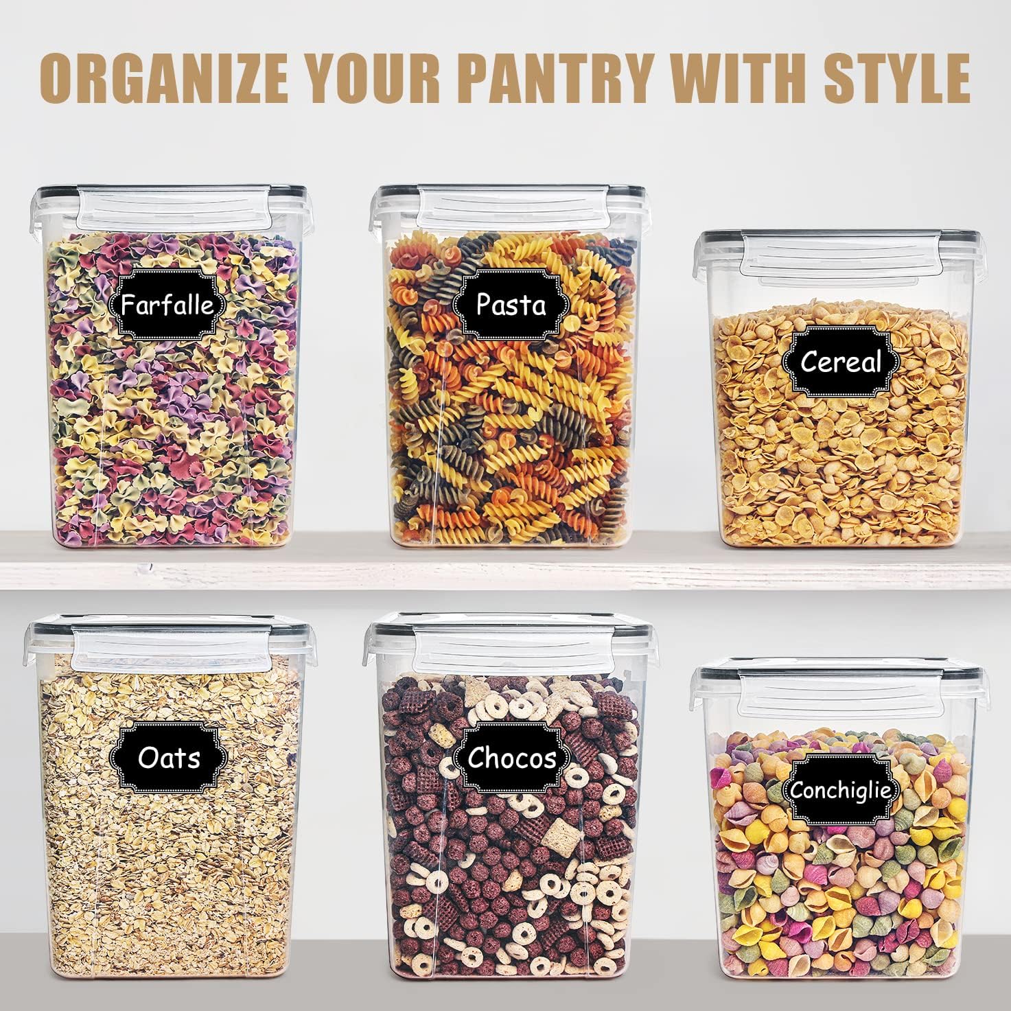 Tyrixma 4 PCS Large Food Stora - Kitchen.Baking Labels recension och pris