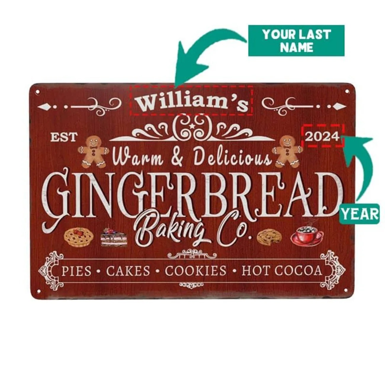 1pc Personalized Gingerbread B - Kitchen Baking Area recension och pris