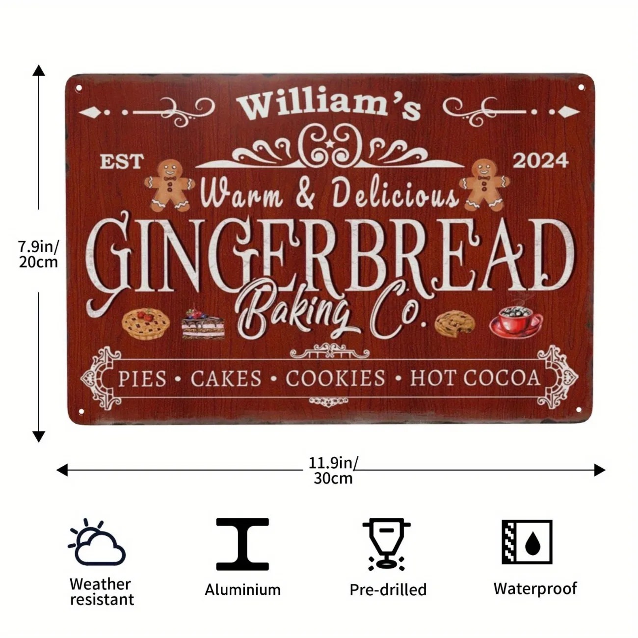 1pc Personalized Gingerbread B - Kitchen Baking Area recension och pris