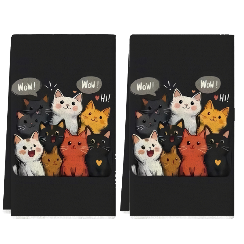 2Pcs, Black Background Cat-The - Kitchen Baking Background recension och pris