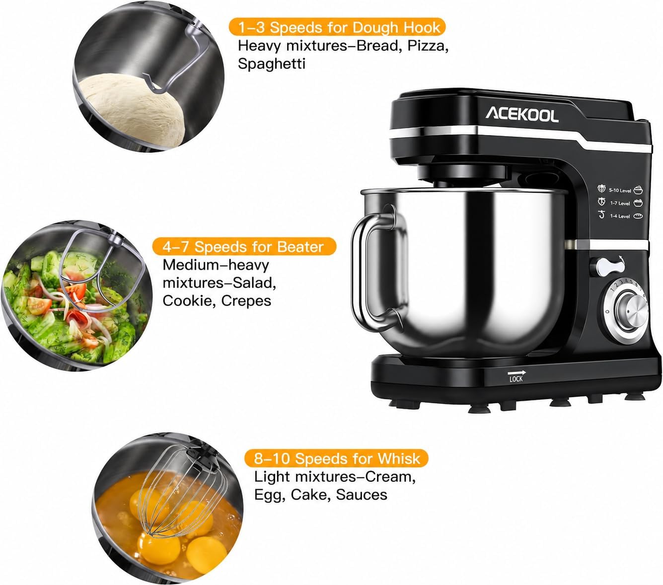Tacleekii 7.5QT Tilt-Head Stan - Kitchen Baking Blender recension och pris